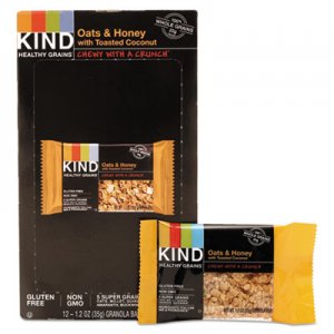 KIND Healthy Grains Bar, Oats and Honey with Toasted Coconut, 1.2 oz, 12/Box KND18080 18080