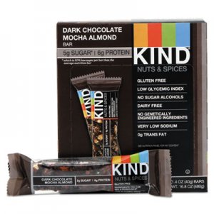 KIND Nuts and Spices Bar, Dark Chocolate Mocha Almond, 1.4 oz Bar, 12/Box KND18554 18554