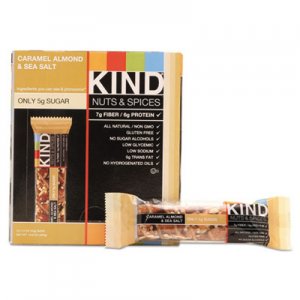 KIND Nuts and Spices Bar, Caramel Almond and Sea Salt, 1.4 oz Bar, 12/Box KND18533 18533