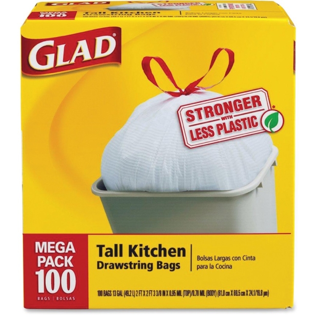 Glad Tall Kitchen Drawstring Trash Bags - CLO78526CT 