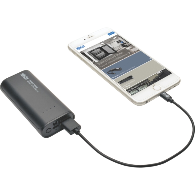 Tripp Lite Portable 5200mAh Mobile Power Bank USB Battery Charger with LED Flashlight UPB-05K2-1U