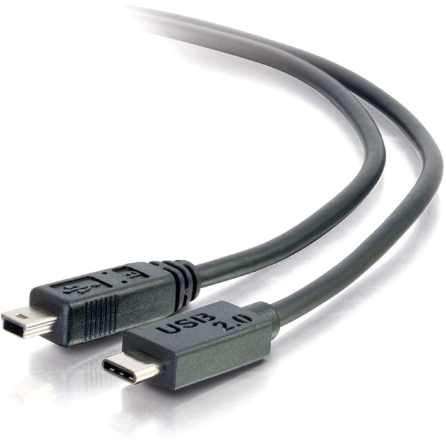 C2G 12ft USB 2.0 USB-C to USB-Mini B Cable M/M - Black 28857
