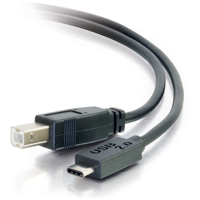 C2G 10ft USB 2.0 USB-C to USB-B Cable M/M - Black 28860