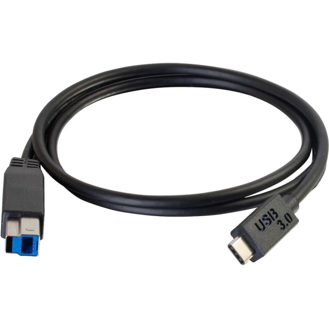 C2G 6ft USB 3.0 USB-C to USB-B Cable M/M - Black 28866