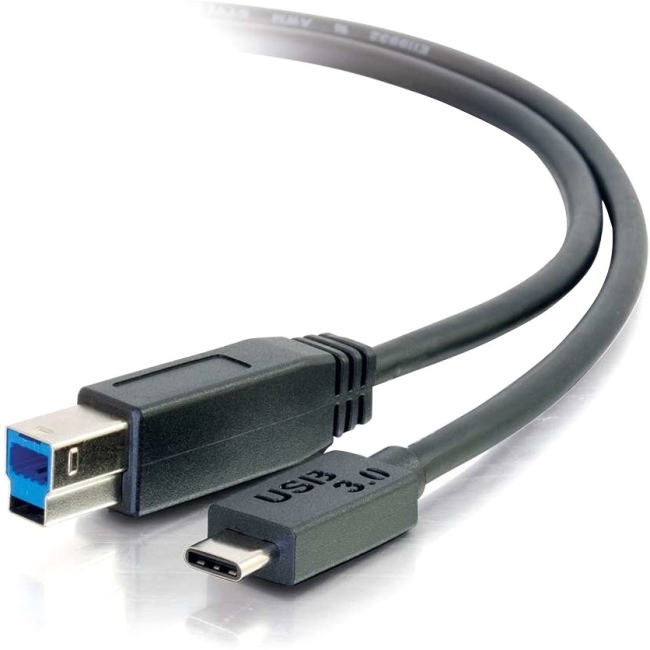 C2G 10ft USB 3.0 USB-C to USB-B Cable M/M - Black 28867