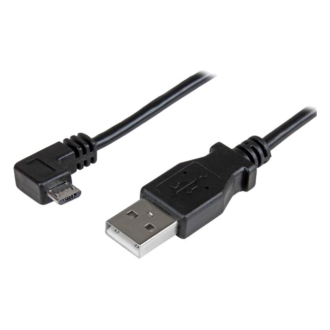 StarTech.com 1m Right-Angle Micro-USB 2.0 Charging Cable for Tablets and Phones USBAUB1MRA