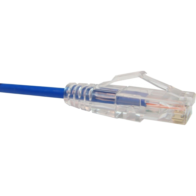Unirise Clearfit Slim Cat6 Patch Cable, Snagless, Blue, 30ft CS6-30F-BLU