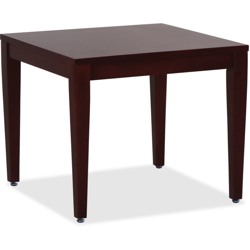Lorell Mahogany Finish Solid Wood Corner Table 59543 LLR59543