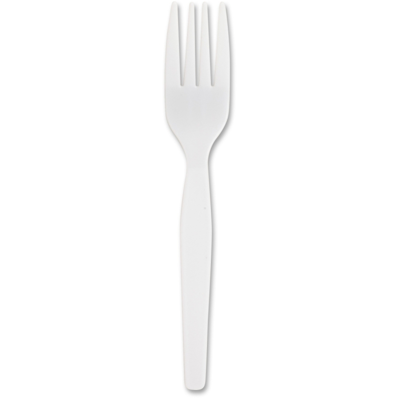 Genuine Joe Heavyweight White Plastic Forks 0010430CT GJO0010430CT