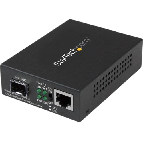 StarTech.com Gigabit Ethernet Fiber Media Converter with Open SFP Slot MCM1110SFP