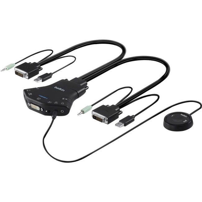 Linksys Secure 2-port Flip DVI-D KVM with Audio, PP 3.0 F1DN102F-3