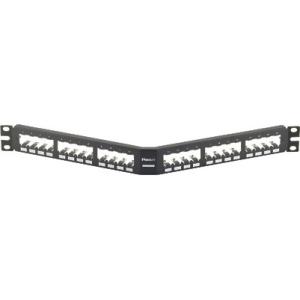 Panduit 24-Port Angled all Metal Patch Panel, 1 RU. CPA24BLY