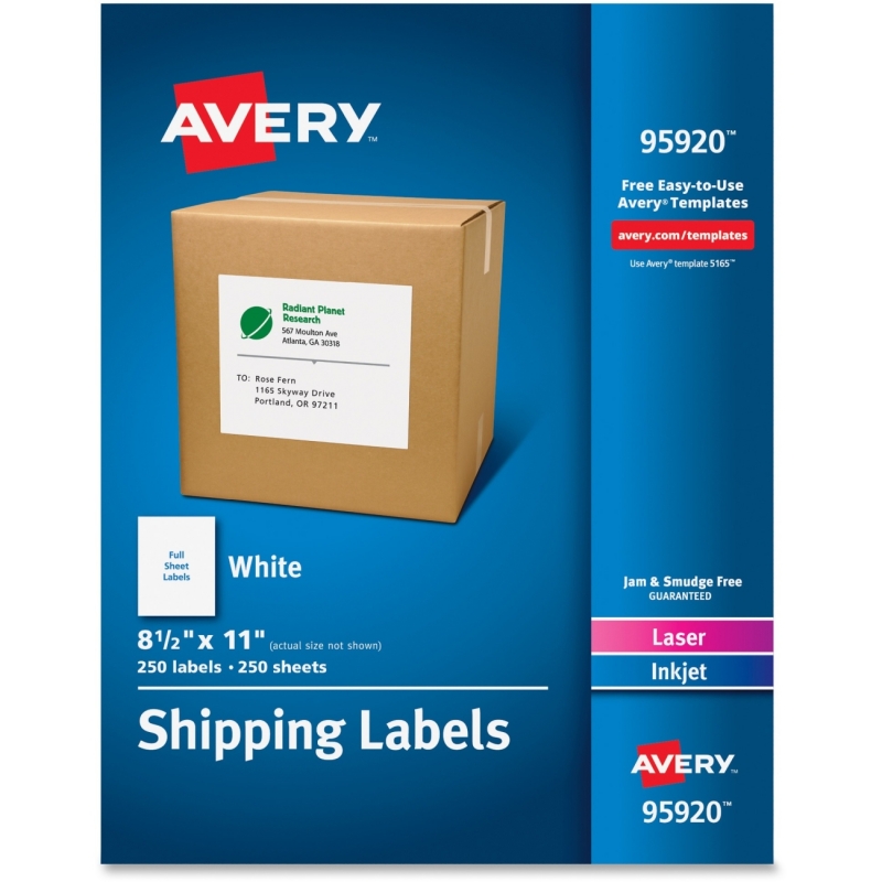 Avery Laser Inkjet Printer White Shipping Labels 95920 AVE95920