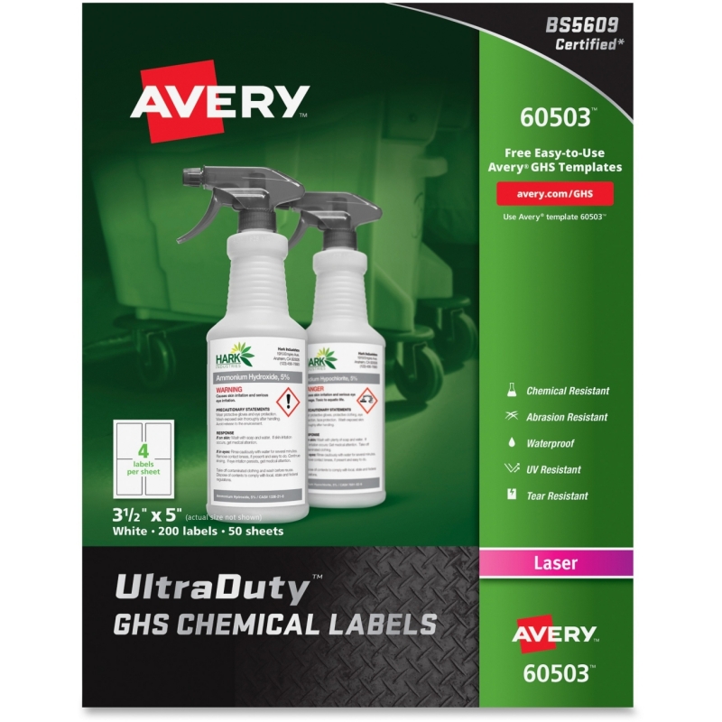 Avery UltraDuty GHS Chemical Laser Labels 60503 AVE60503