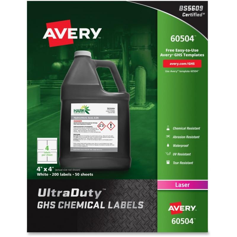 Avery UltraDuty GHS Chemical Laser Labels 60504 AVE60504