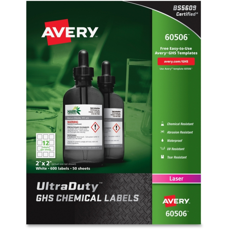 Avery UltraDuty GHS Chemical Laser Labels 60506 AVE60506