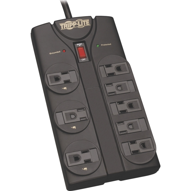 Tripp Lite Protect It! 8-Outlet Surge Protector, 8 ft. Cord, 1440 Joules, Black Housing TLP808B