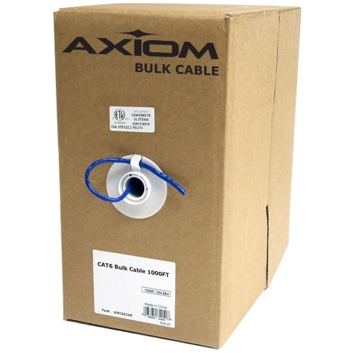 Axiom CAT6 Plenum Bulk Cable Spool 1000FT (Black) C6BCS-K1000P-AX