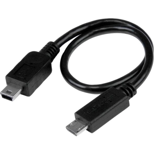StarTech.com 8in USB OTG Cable - Micro USB To Mini USB - M/M - USB OTG Adapter - 8 Inch UMUSBOTG8IN