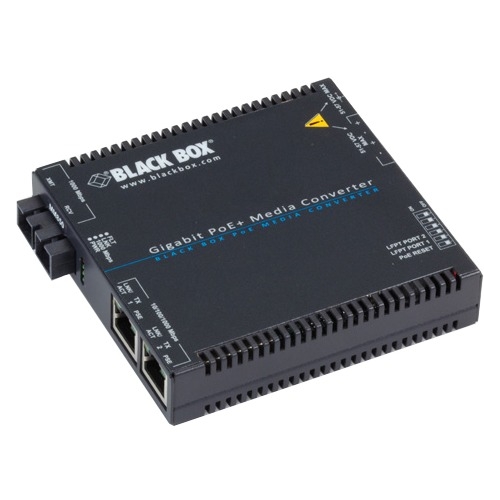 Black Box Gigabit PoE+ Media Converter, 10/100/1000BASE-T to 850-nm Multimode, SC, 550 m LGC5211A