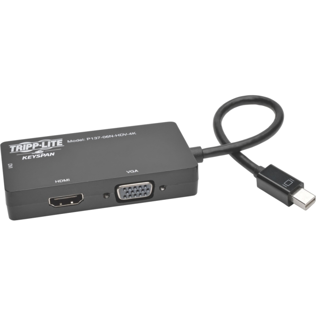 Tripp Lite Mini DisplayPort 1.2 to VGA/DVI/HDMI All-in-One Converter Adapter, 4K x 2K HDMI P137