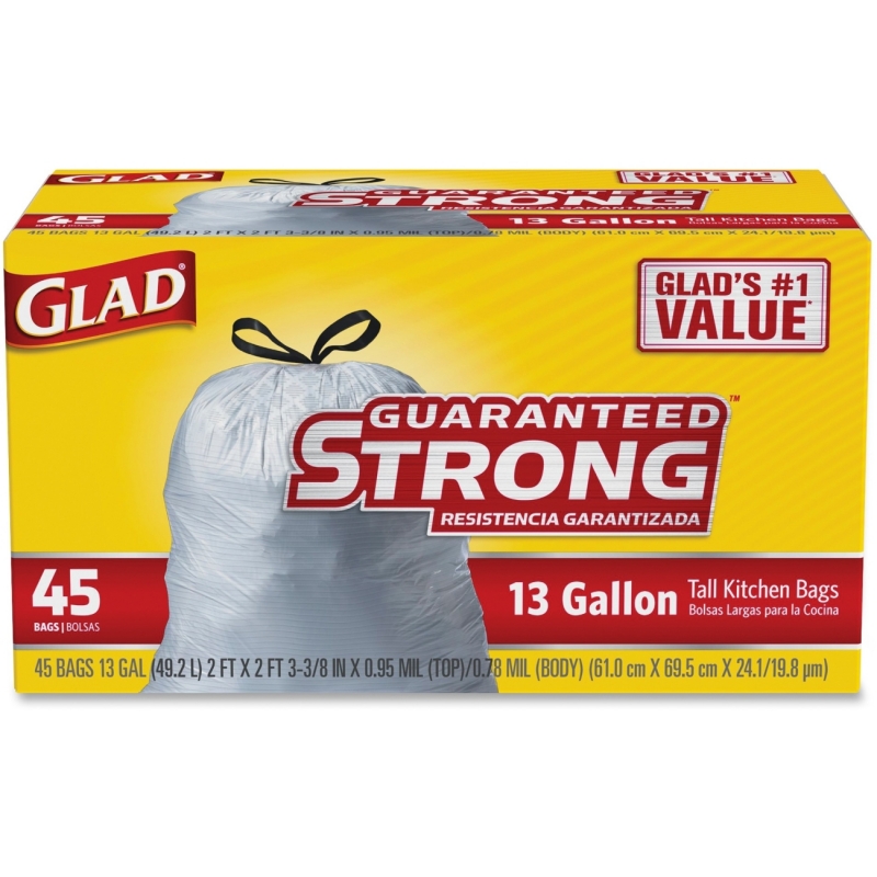 Glad Strong 13-gal Tall Kitchen Trash Bags 78362 CLO78362