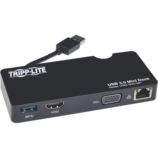 Tripp Lite USB 3.0 HDMI / VGA Mini Docking Station with Gigabit Ethernet U342-SHG-001