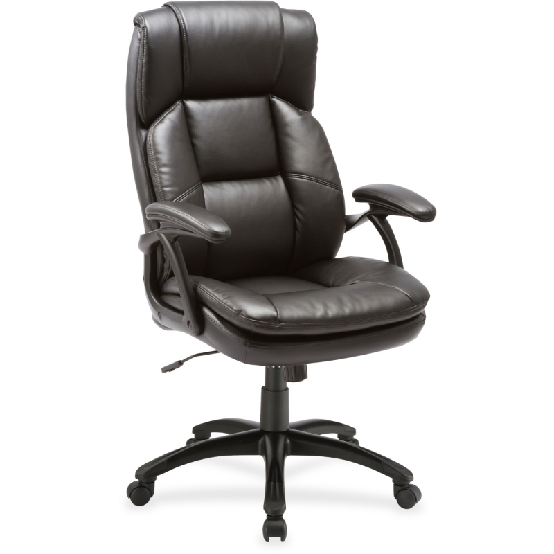 Lorell Black Base High-back Leather Chair 59535 LLR59535