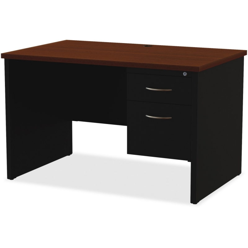 Lorell Walnut Laminate Comm. Steel Desk Series 79147 LLR79147