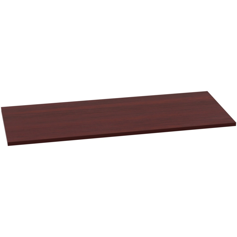 Lorell Quadro Sit/Stand Straight Edge Mahogany Tabletop 59603 LLR59603