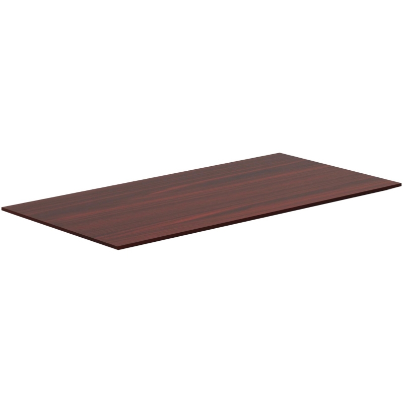 Lorell Quadro Sit/Stand Straight Edge Mahogany Tabletop 59607 LLR59607