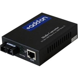 AddOn 10/100/1000Base-TX(RJ45) to 1000Base-SX(SC) MMF 850nm 550m POE Media Converter ADD-GMCP-SX-5SC