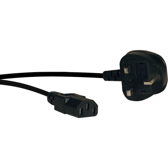 Tripp Lite Standard UK Computer Power Cord, 10A (IEC-320-C13 to BS-1363 UK Plug), 6-ft. P056-006