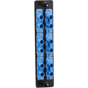 Black Box High-Density Adapter Panel, Ceramic Sleeves, (6) ST Duplex Pairs, Blue JPM460C