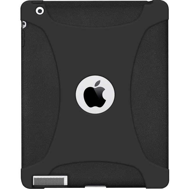 Amzer Rugged Silicone Skin Case for Apple iPad 4 - Black AMZ95712