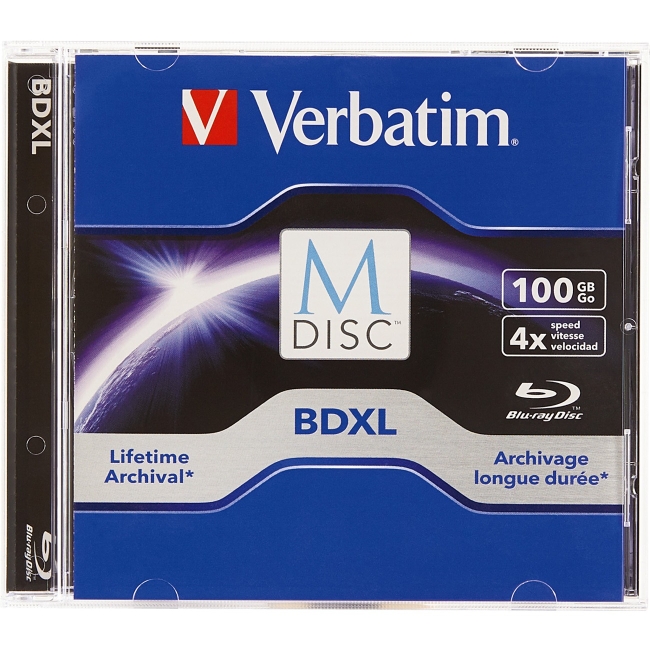 Verbatim M-Disc BDXL 100GB 4X with Branded Surface - 1pk Jewel Case 98912