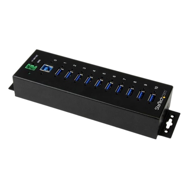 StarTech.com 10-Port Industrial USB 3.0 Hub - ESD and Surge Protection ST1030USBM