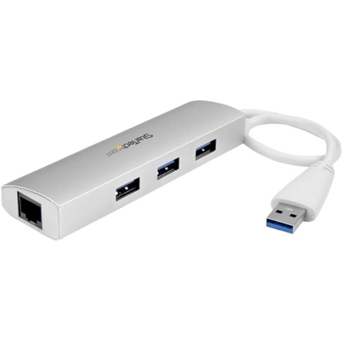 StarTech.com 3-Port Portable USB 3.0 Hub plus Gigabit Ethernet ST3300G3UA