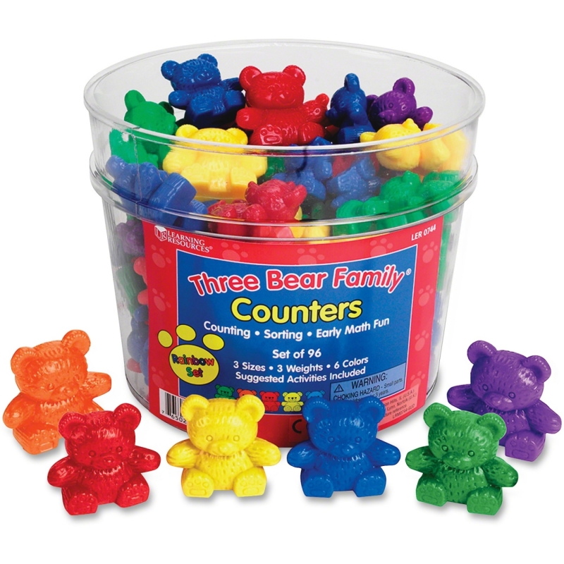 Three Bear Family Counters Rainbow Set LER0744 LRNLER0744