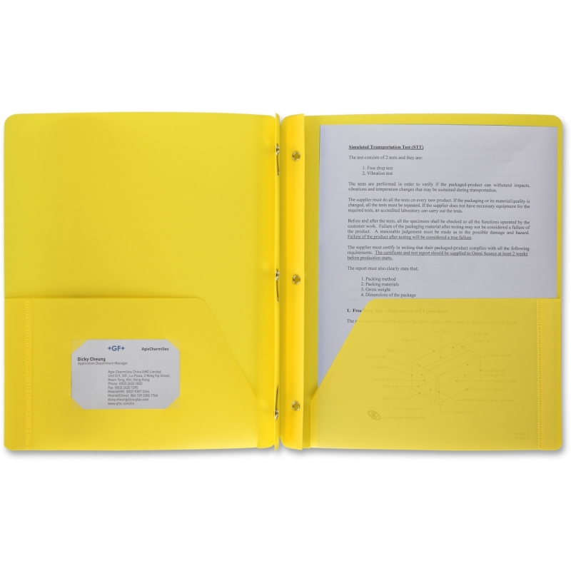 Business Source 3-Hole Punched Poly Portfolios 20884 BSN20884