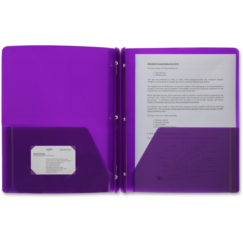 Business Source 3-Hole Punched Poly Portfolios 20885 BSN20885