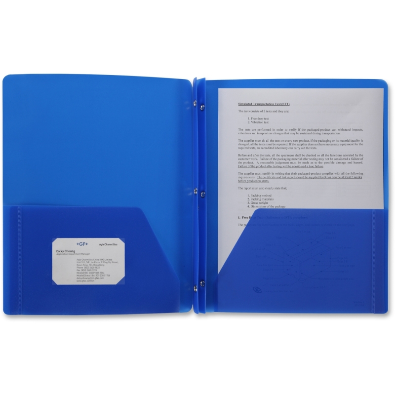Business Source 3-Hole Punched Poly Portfolios 20886 BSN20886