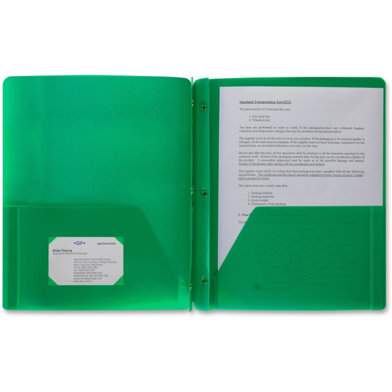 Business Source 3-Hole Punched Poly Portfolios 20888 BSN20888