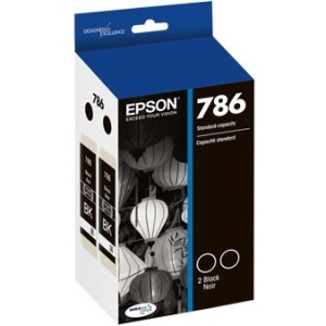 Epson Standard-Capacity Black Dual Pack Ink Cartridges T786120-D2 786