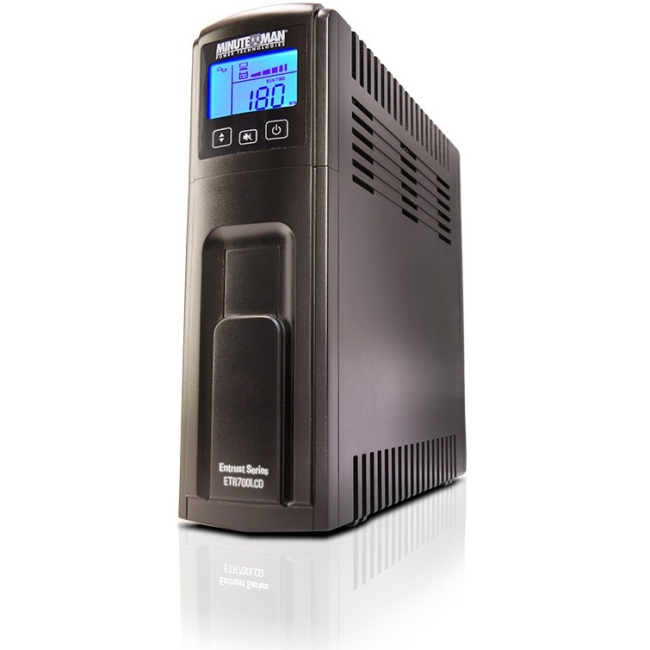 Minuteman 700VA Line Interactive UPS with 8 Outlets ETR700LCD