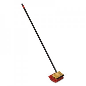 O-Cedar Commercial Bi-Level Floor Scrub Brush, Polypro Bristles, 10" Block, 54"Handle, Beige/Black DVOCB066155 CB066155