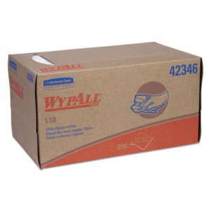 WypAll L10 Towels, POP-UP Box, 1-Ply, 10 1/4 x 9, White, 250/Box KCC42346 42346