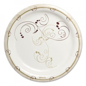 Dart Symphony Heavyweight Paper Dinnerware, 9", Round, White/Beige/Red,125/PK, 4PK/CT SCCHP9SJ8001CT HP9S-J8001