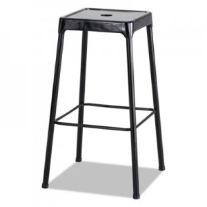 Safco Bar-Height Steel Stool, 29" Seat Height, Supports up to 250 lbs., Black Seat/Black Back, Black Base SAF6606BL