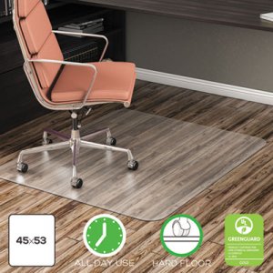 deflecto EconoMat All Day Use Chair Mat for Hard Floors, 45 x 53, Clear DEFCM21242COM CM21242COM